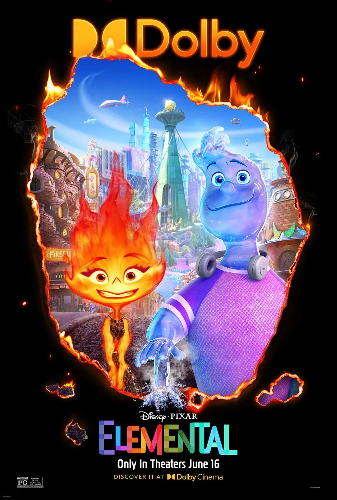 Poster for the movie 'Elemental'